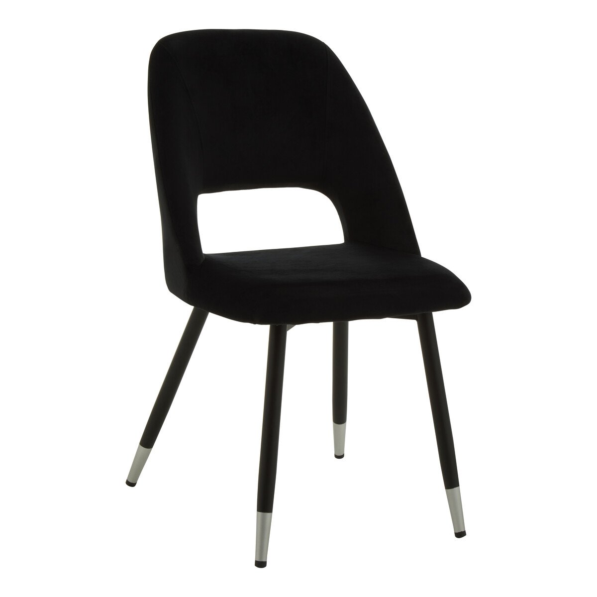 Orsina Warren Velvet Dining Chair – Black and Silver
