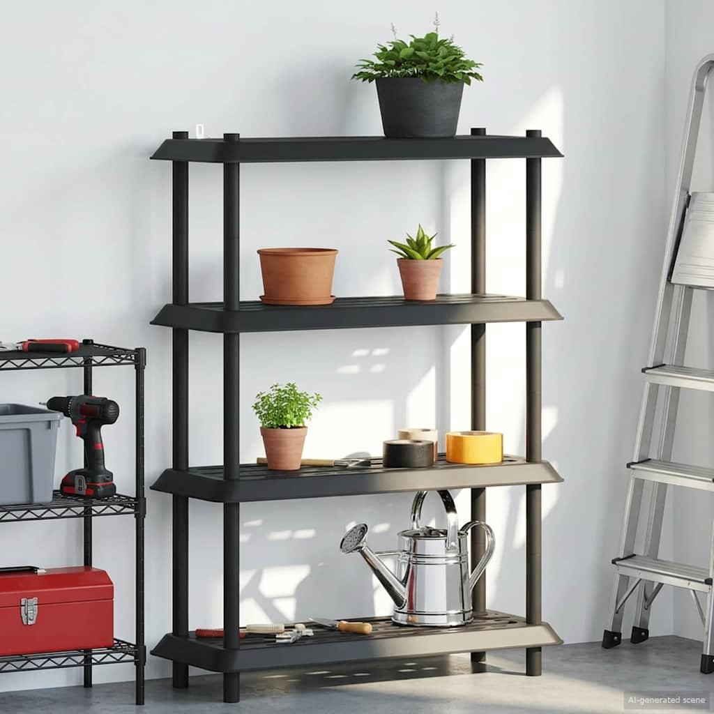 Walplus 4 Tier Shelving Unit - Anthracite - 100 x 40 x 136.5 cm
