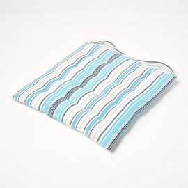 Homescapes New England Stripe Seat Pad with Button Straps