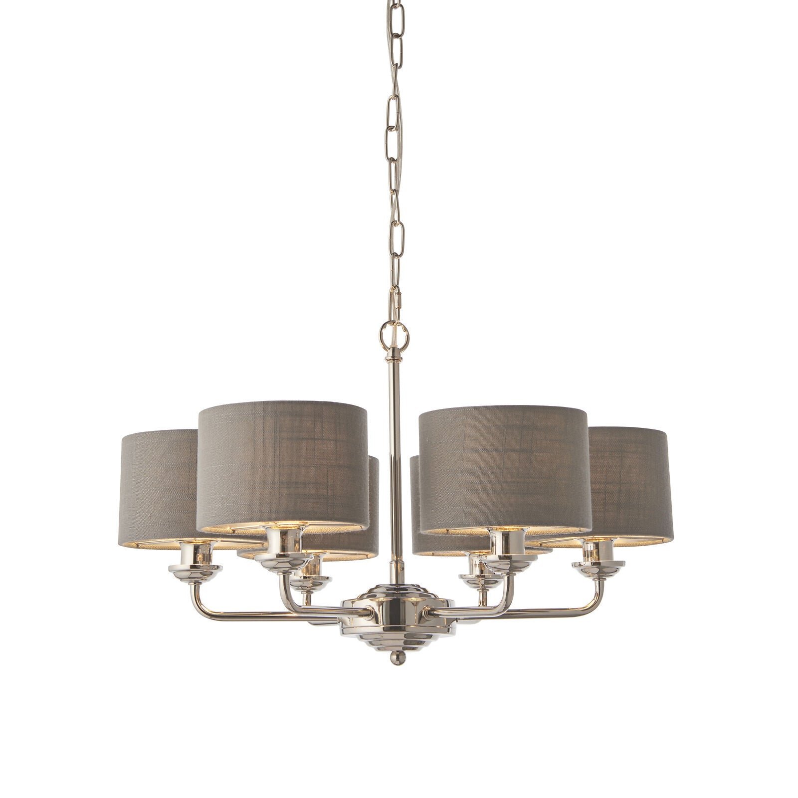 Loops Direct Steel and Fabric Ceiling Pendant Light - Charcoal