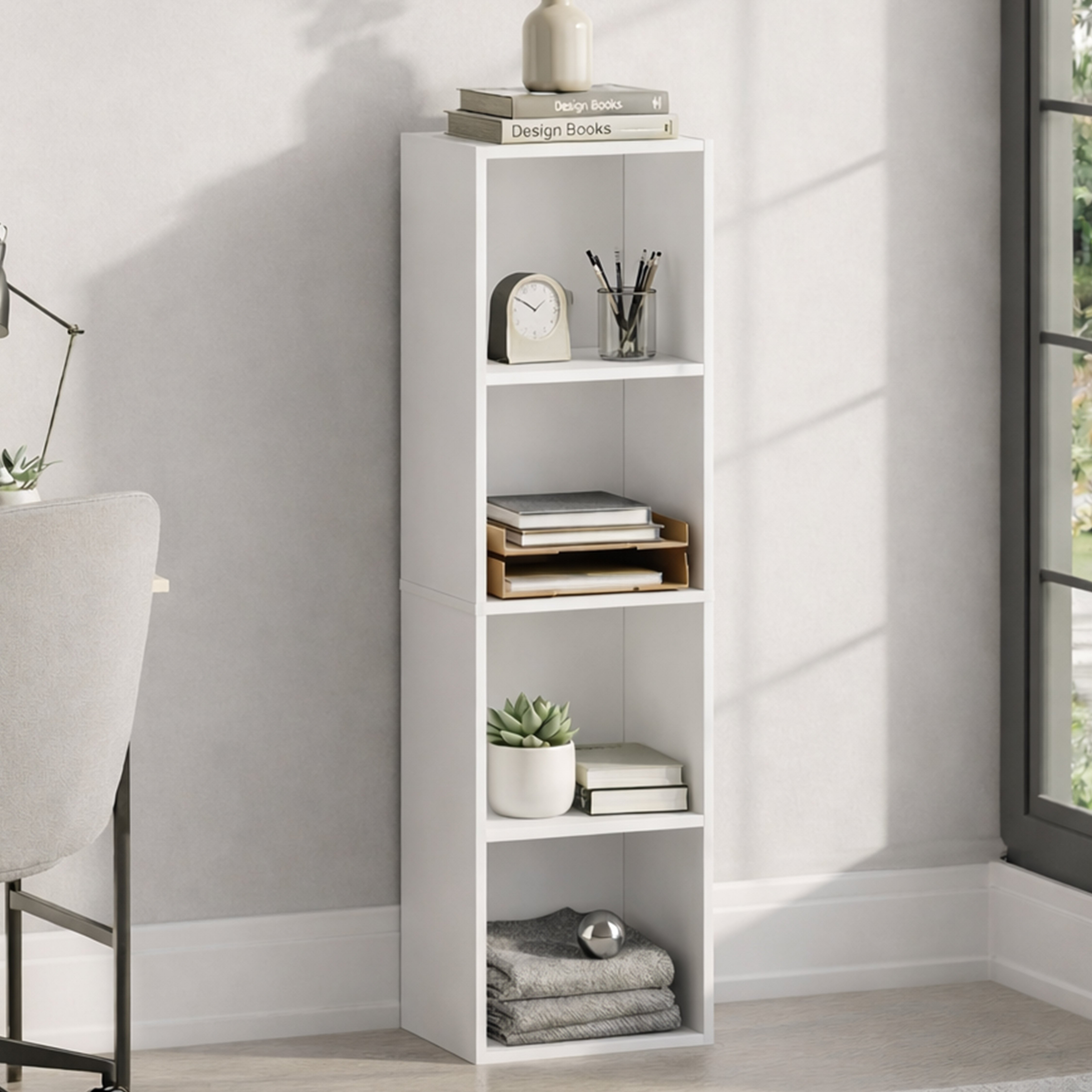 Vida Designs Oxford 4 Tier Cube Bookcase - White