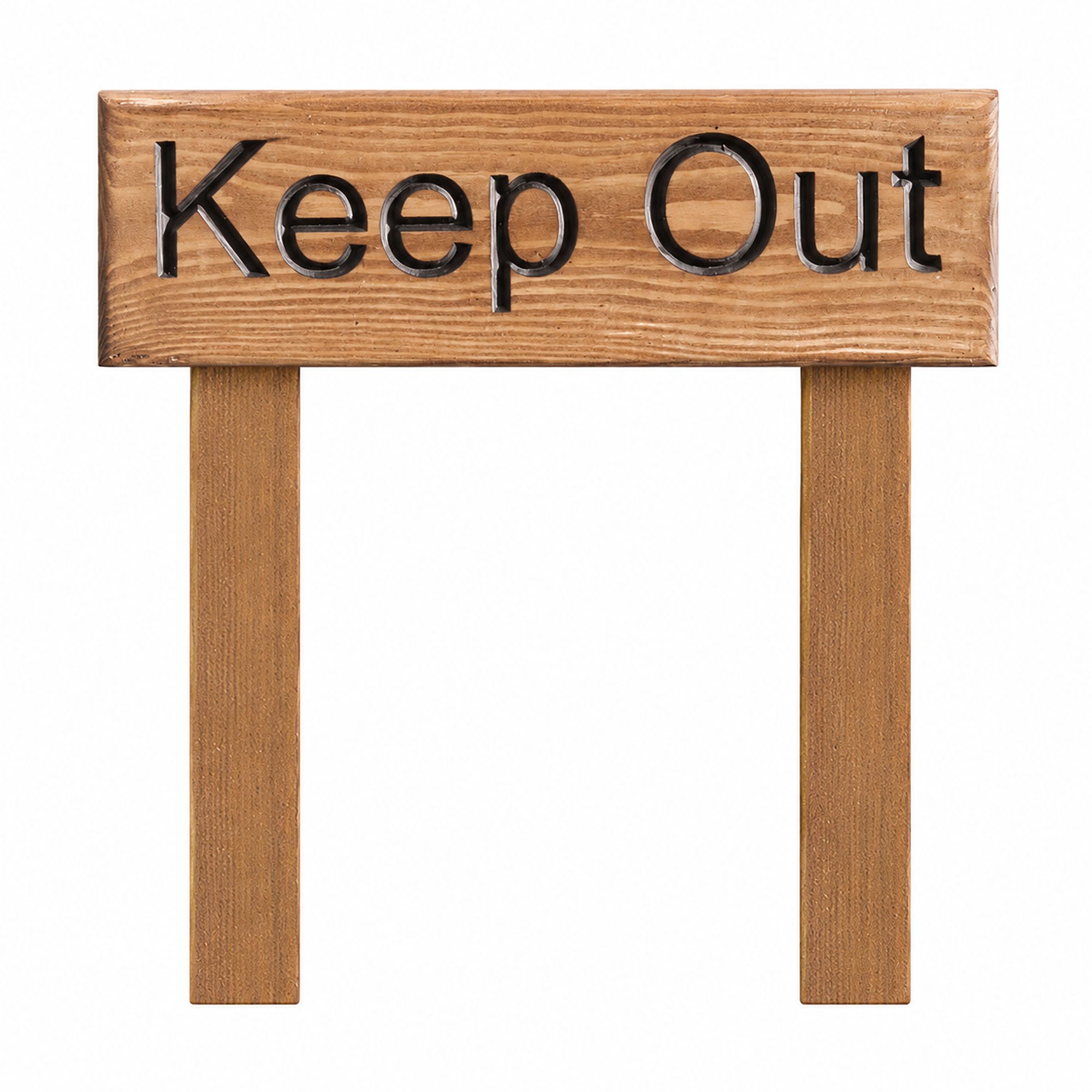 Peak Heritage Engraved Wooden Sign - L30cm with Posts - Keep Out