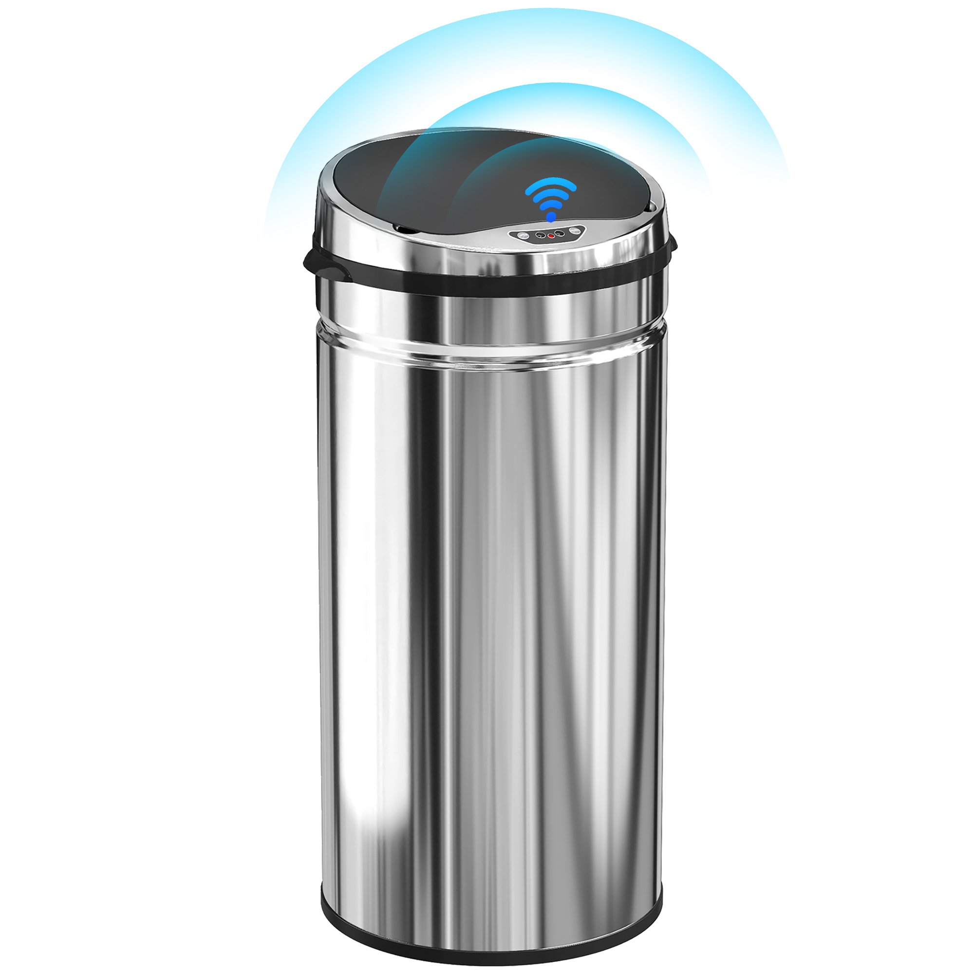 HOMCOM 42L Sensor Bin with Quiet Soft-Close Lid - Silver