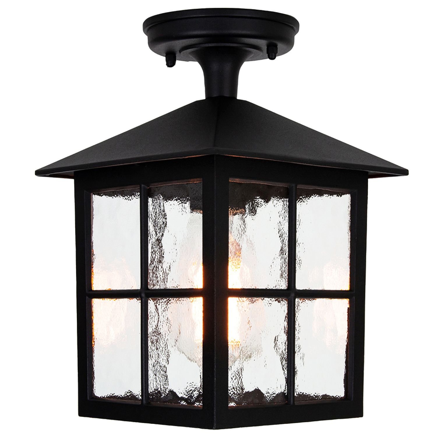 Happy Homewares Matt Black Die-Cast Aluminium Porch Light - 18cm