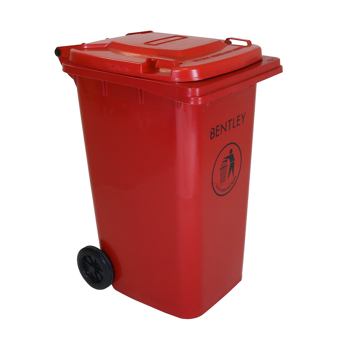 Charles Bentley 240 Litre Weatherproof Wheelie Bin - Red