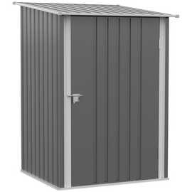 Outsunny Lean‑to Metal Lockable Garden Shed – Grey
