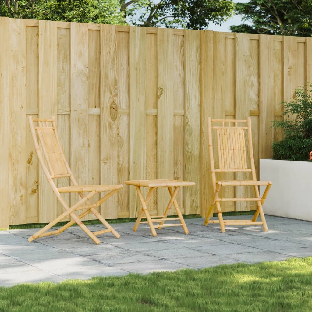 Walplus 2 Piece Bamboo Folding Chairs - Brown - 46 x 66 x 99 cm