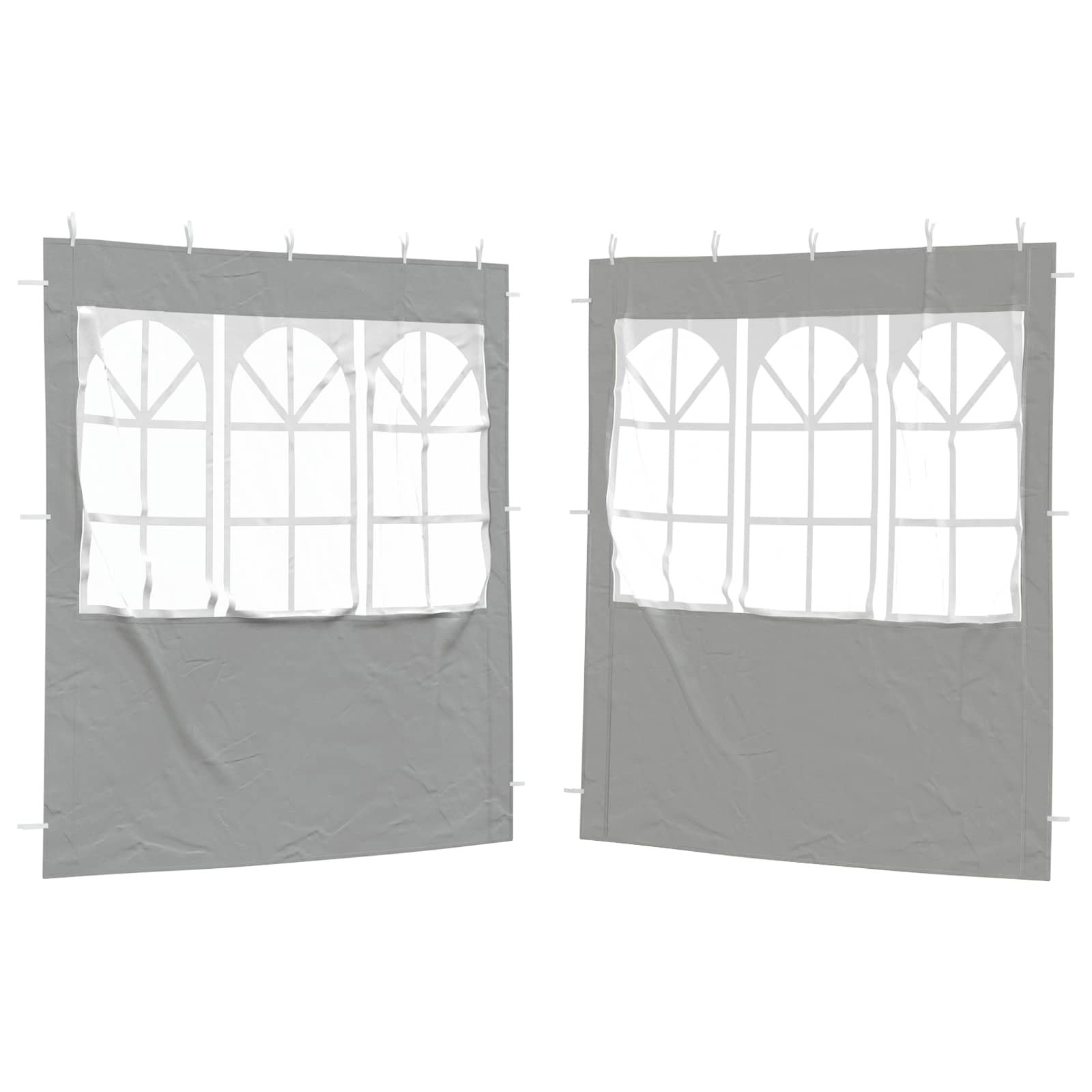 Walplus 200 x 195 cm PE Steel Frame Party Tent Sidewalls 2pcs - Light Grey