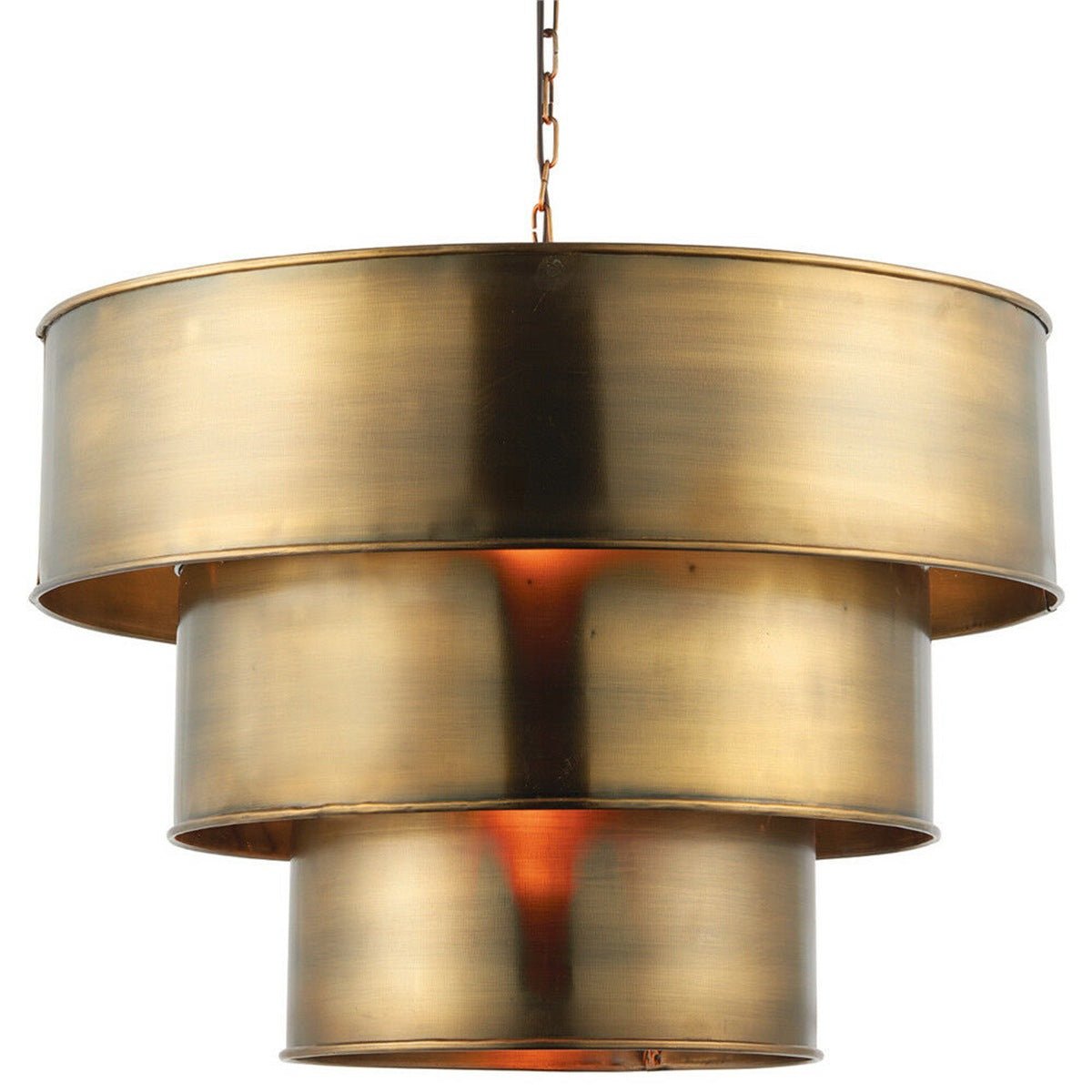 Loops Direct Steel Pendant Ceiling Light - Aged Brass