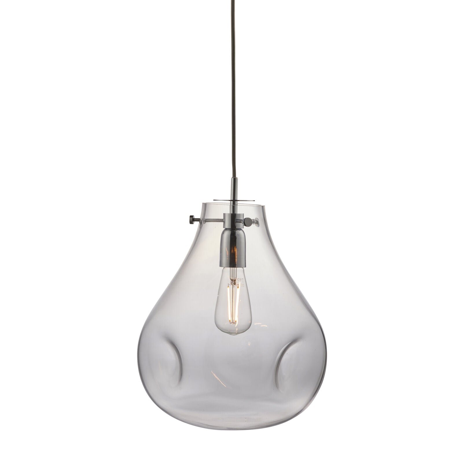 Loops Direct Glass and Ceiling Pendant Light - Clear Glass and Chrome Plate