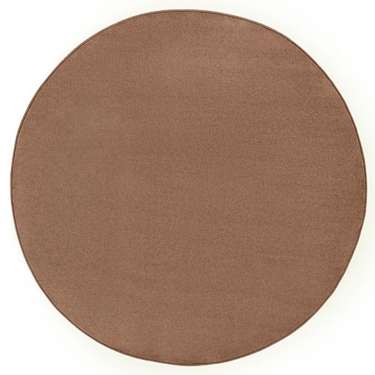 Hanse Home Brown Uni Colours Modern Plain Round Rug - 133cm