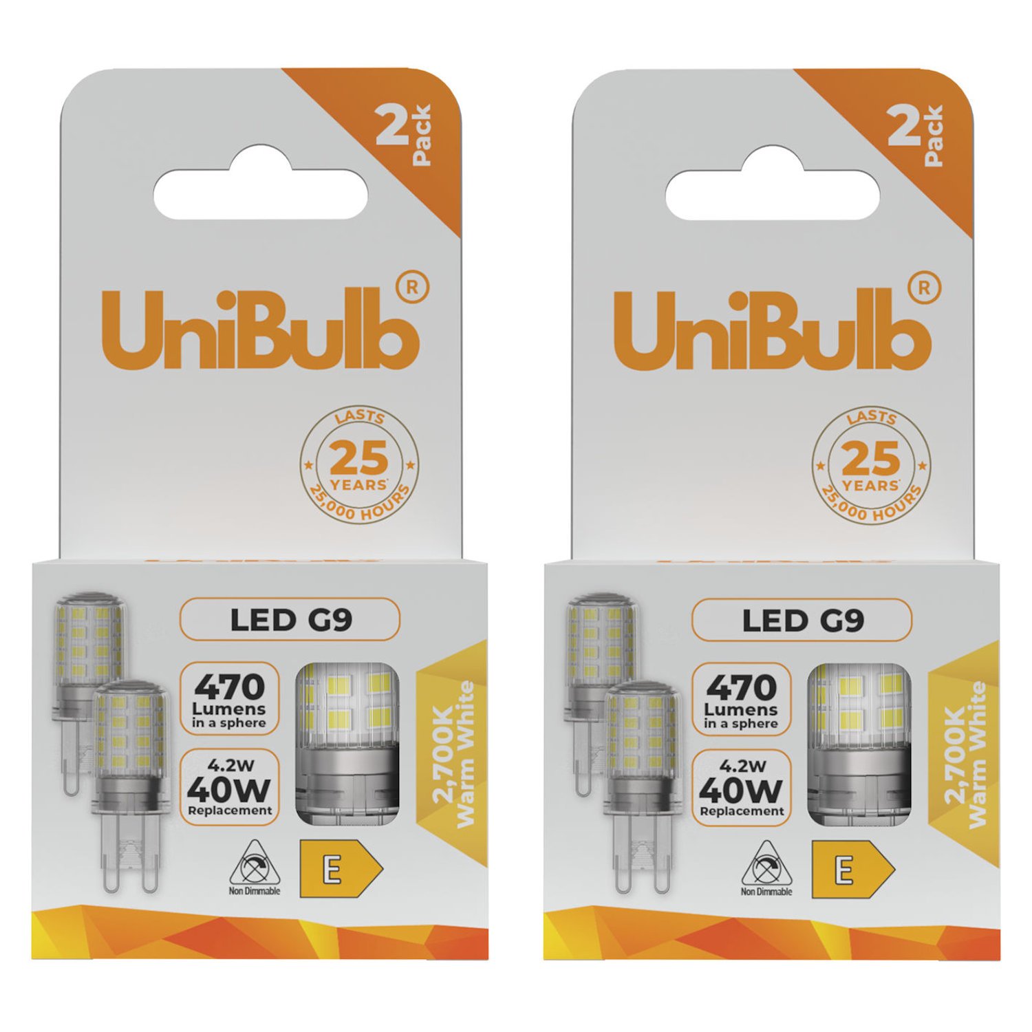 UniBulb 4.2W LED Warm White Capsule G9 Light Bulb - Pack of 4