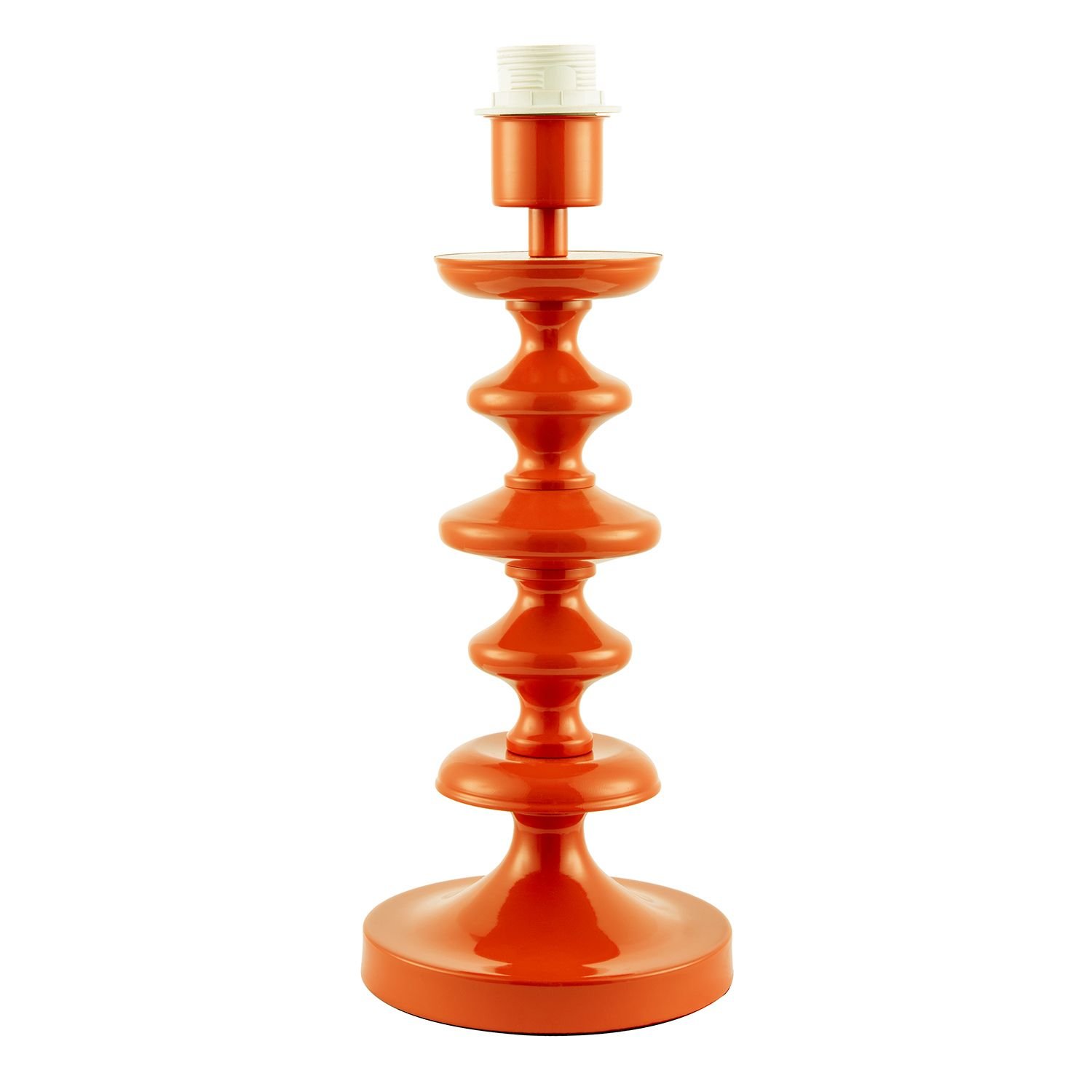 Happy Homewares Orange Gloss Base with Chic Round Step Table Lamp - 15cm