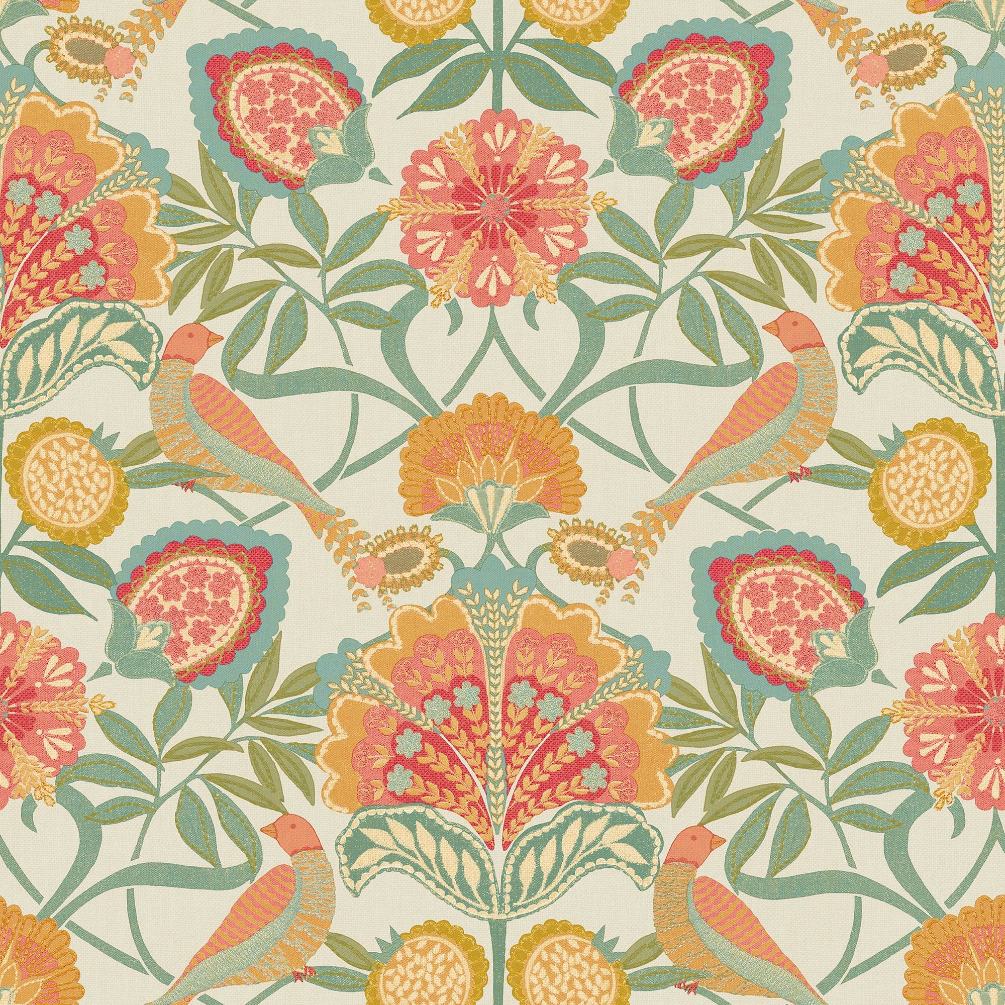 Grandeco Persian Damask Textured Wallpaper - Multi