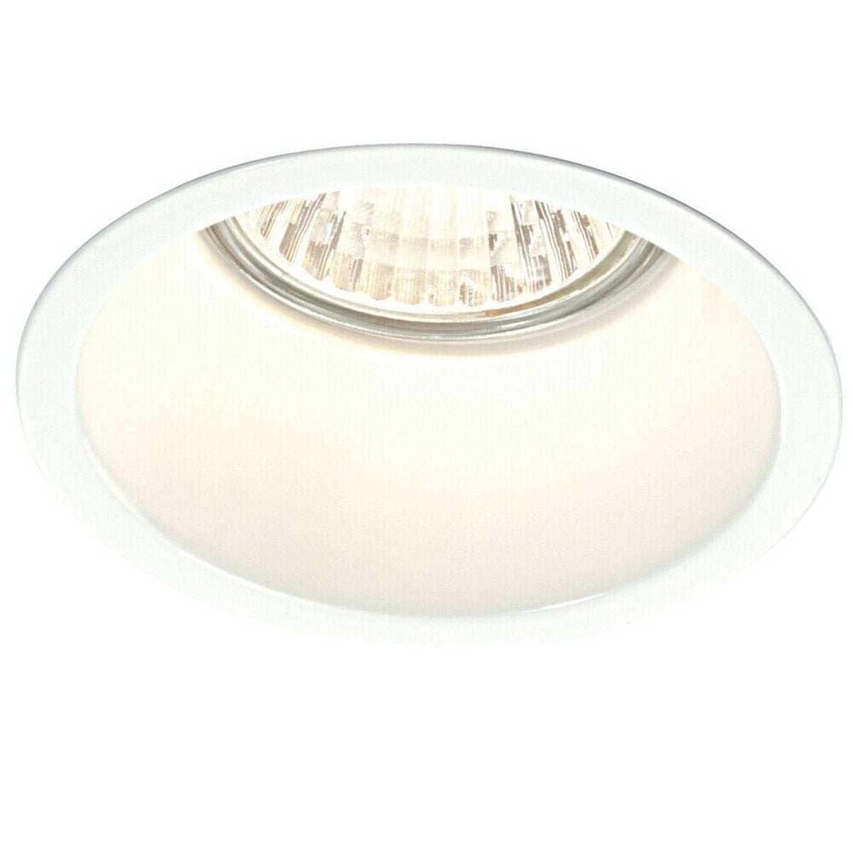 Loops Direct Peake Steel Fixed Round Recess Ceiling Down Light - Gloss White