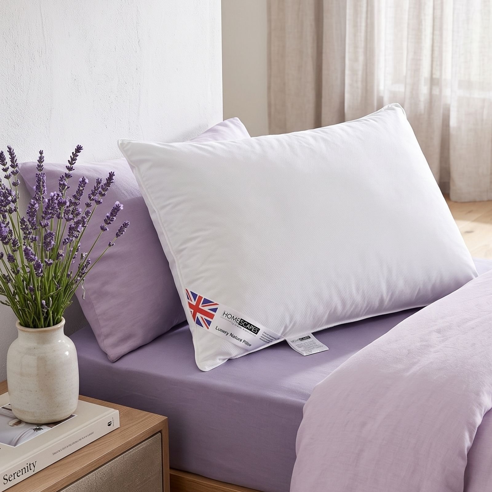 Homescapes Lavender Scented Super Microfibre Pillow Extra Fill
