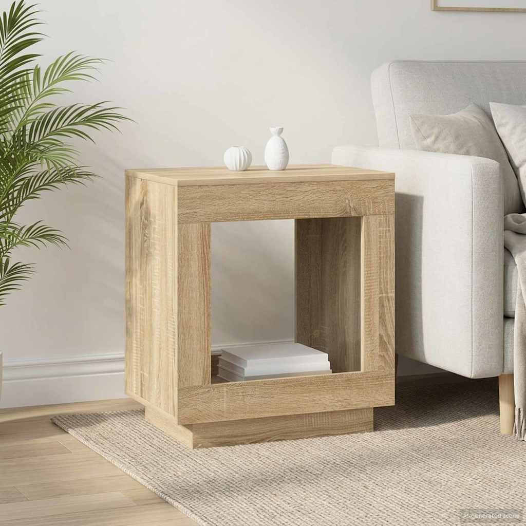 Walplus Engineered Wood Side Table - Sonoma Oak - 60 x 40 x 65 cm