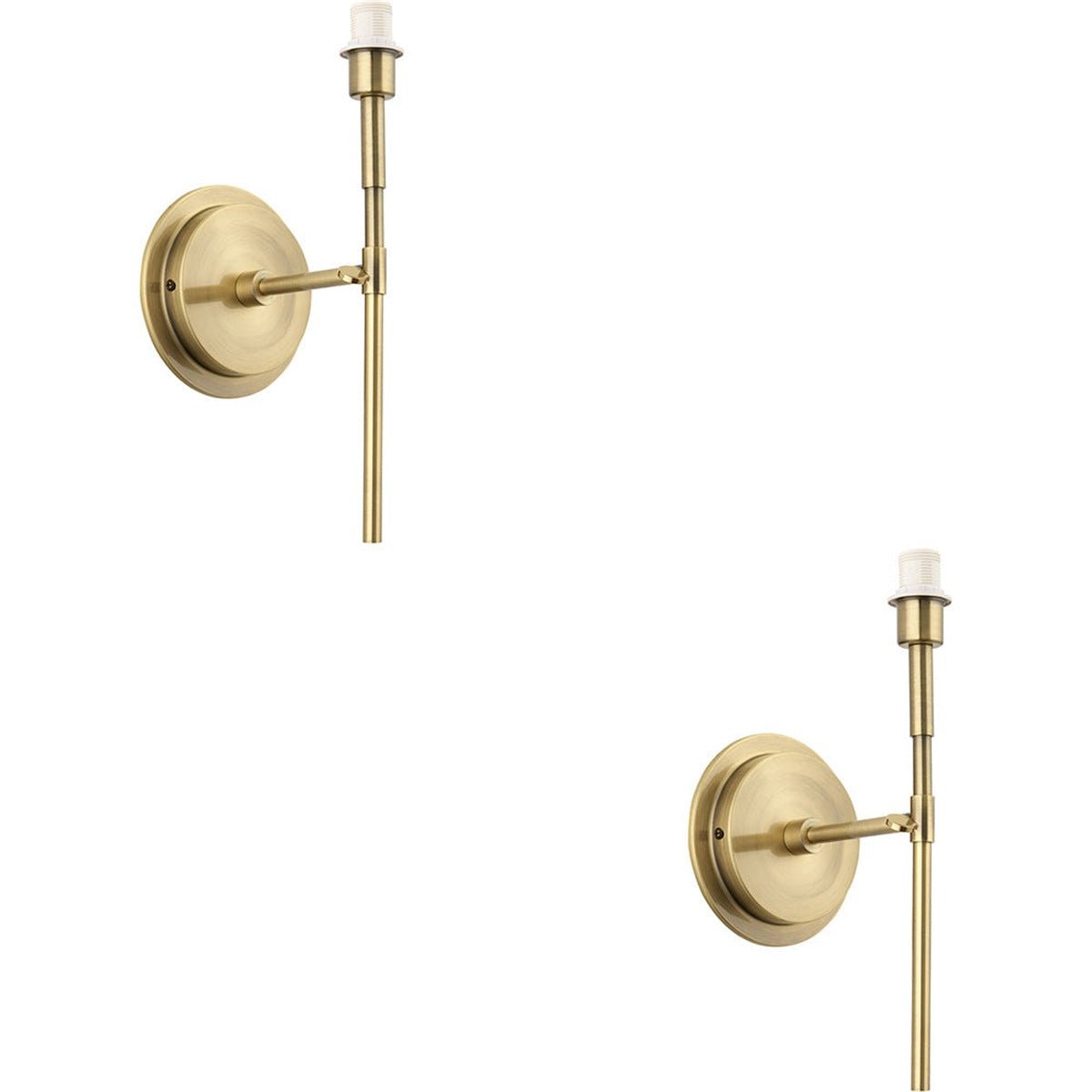 Loops Direct Pack of 2 Steel Antique Brass Wall Light - Antique Brass