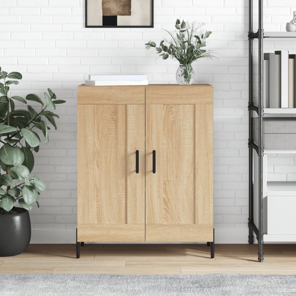 Walplus Engineered Wood Storage Sideboard - Sonoma Oak - 69.5 x 34 x 90 cm