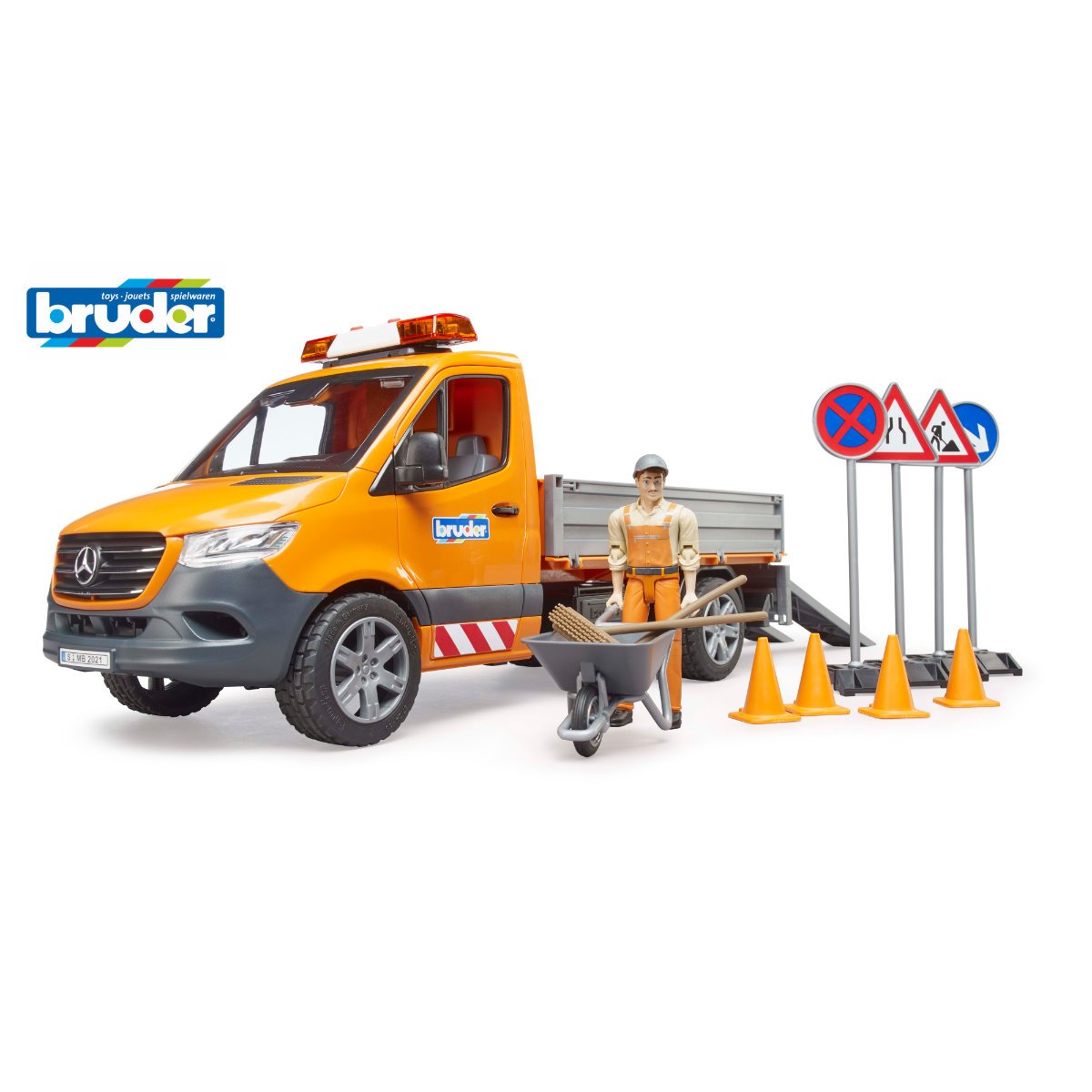 Bruder 1:16 Light and Sound MB Sprinter Municipal Truck with Driver - Orange