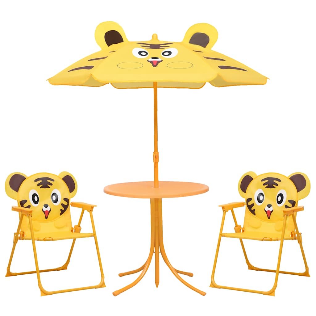 Walplus 3 Piece Steel Kids Garden Bistro Set - Yellow - 38 x 28 x 50 cm