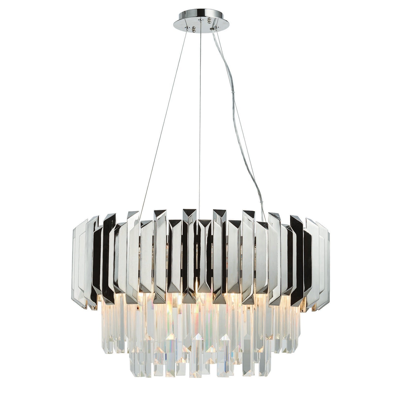 Loops Direct Crystal Pendant Light - Polished Stainless
