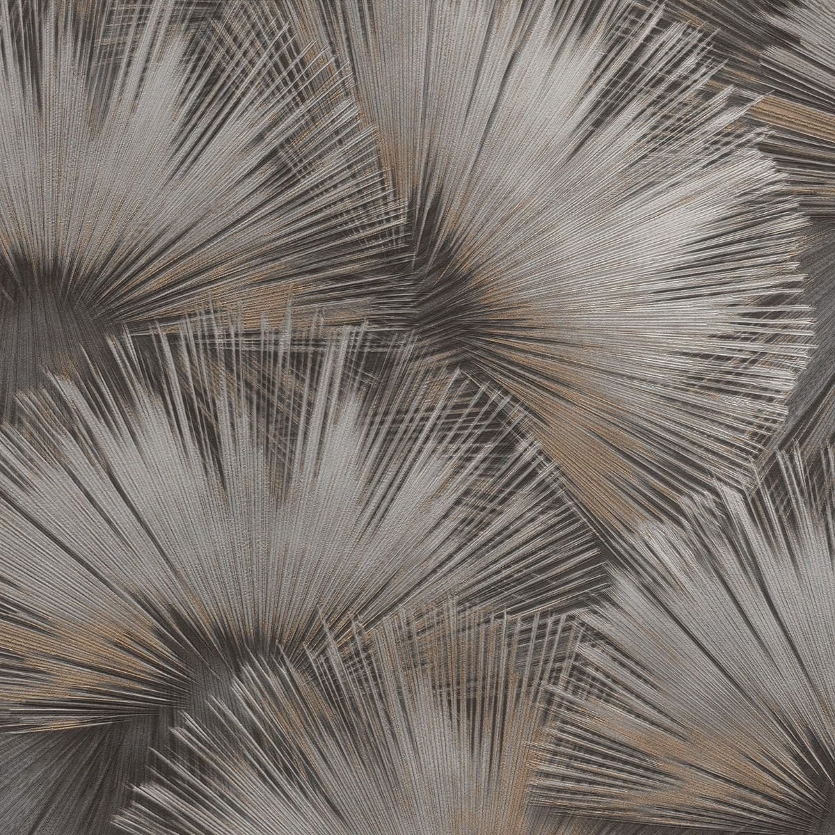 Rasch Opulenza Fan Vinyl Wallpaper - Charcoal