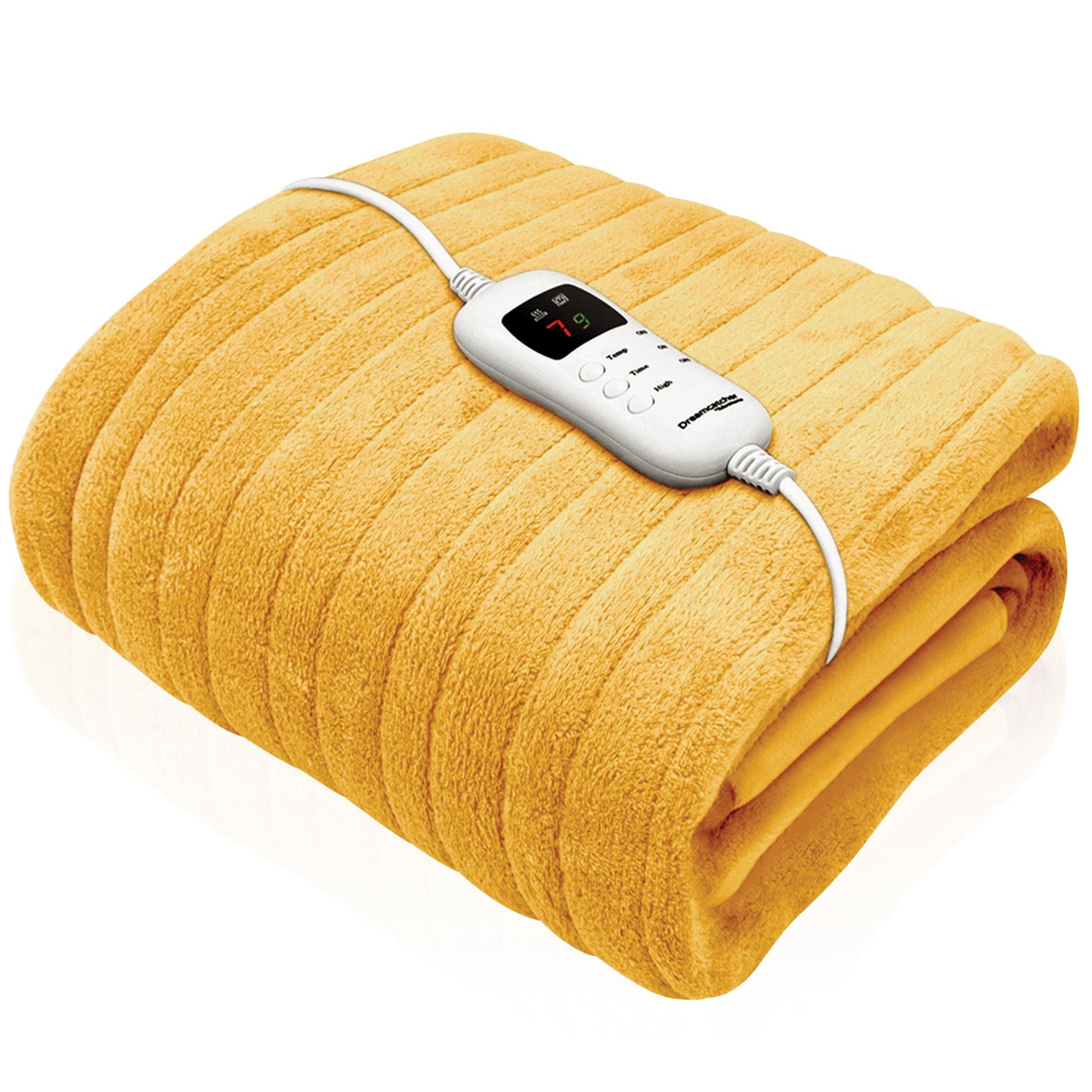 Dreamcatcher Microfleece Heated Throw Electric Blanket  - Gold