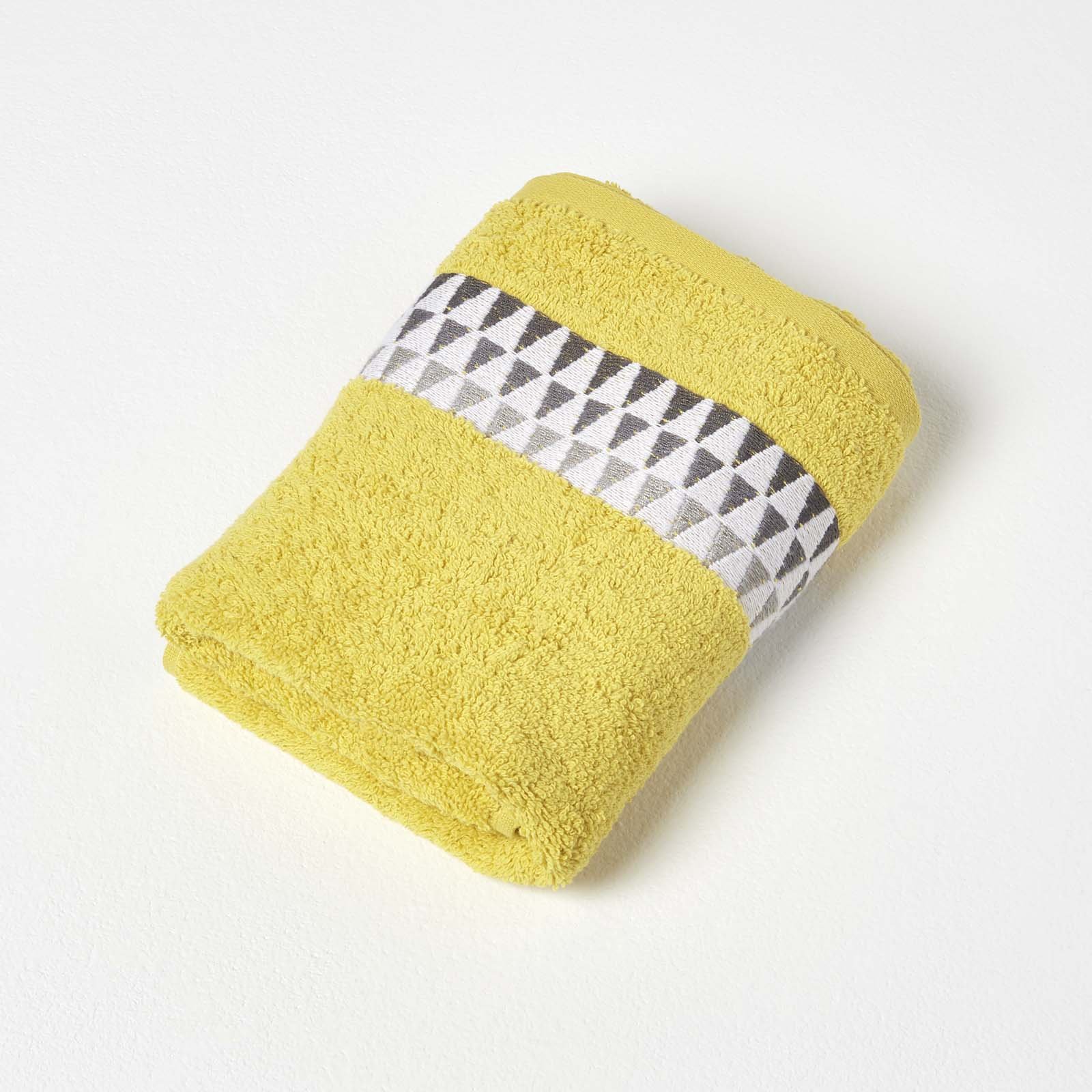 Homescapes Cotton Stratus Hand Towel - Mustard