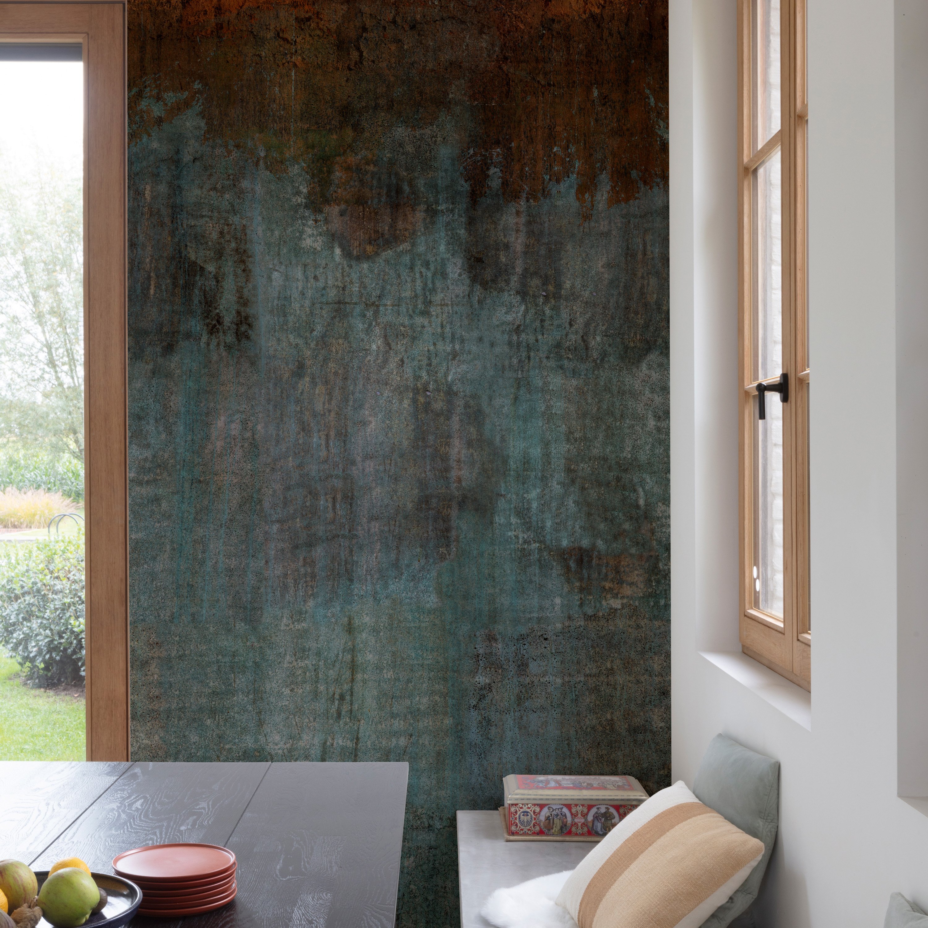 Grandeco Verdigris 3 lane Repeatable Textured Wallpaper Mural  - Grey