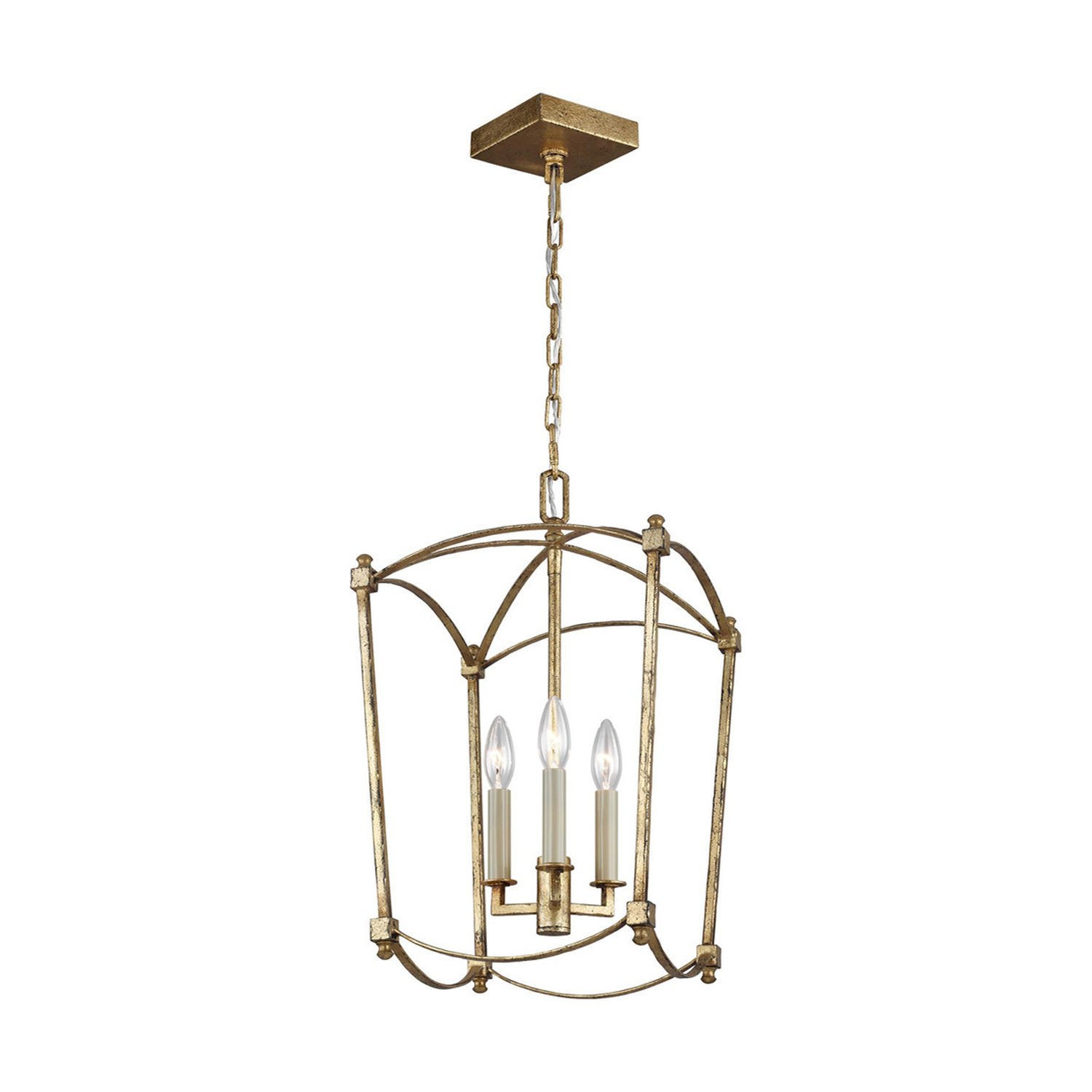 Elstead Feiss 3 Arm Pendant Light - Antique gold