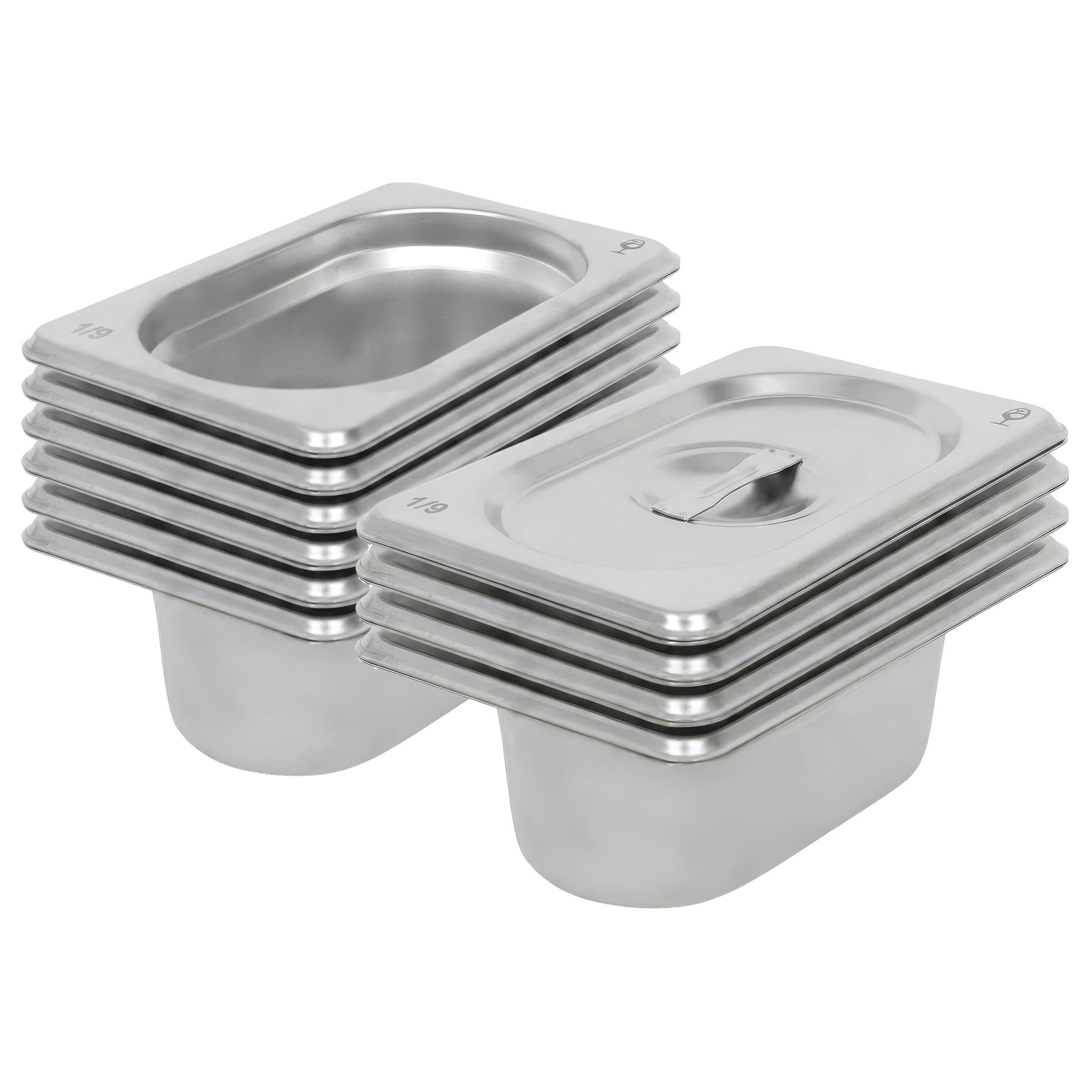 Argon Tableware Gastronorm Containers with Lids 1/9 500ml - Set of 10