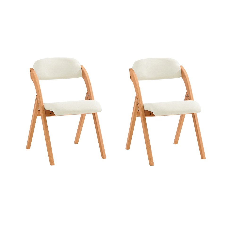 SoBuy Set Of 2 Folding Chair With Upholstered Seat - White