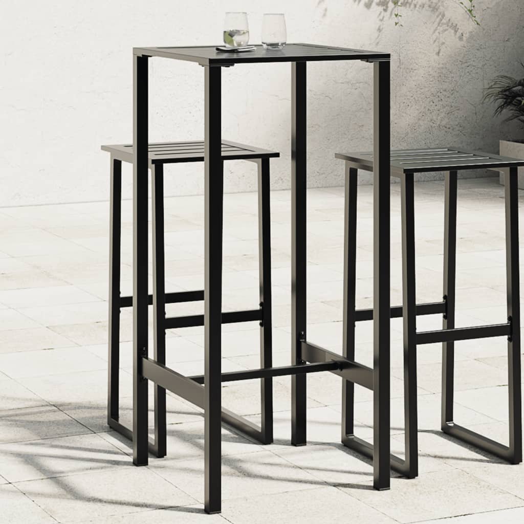 Walplus Steel Bar Table - Black - 50 x 50 x 110 cm