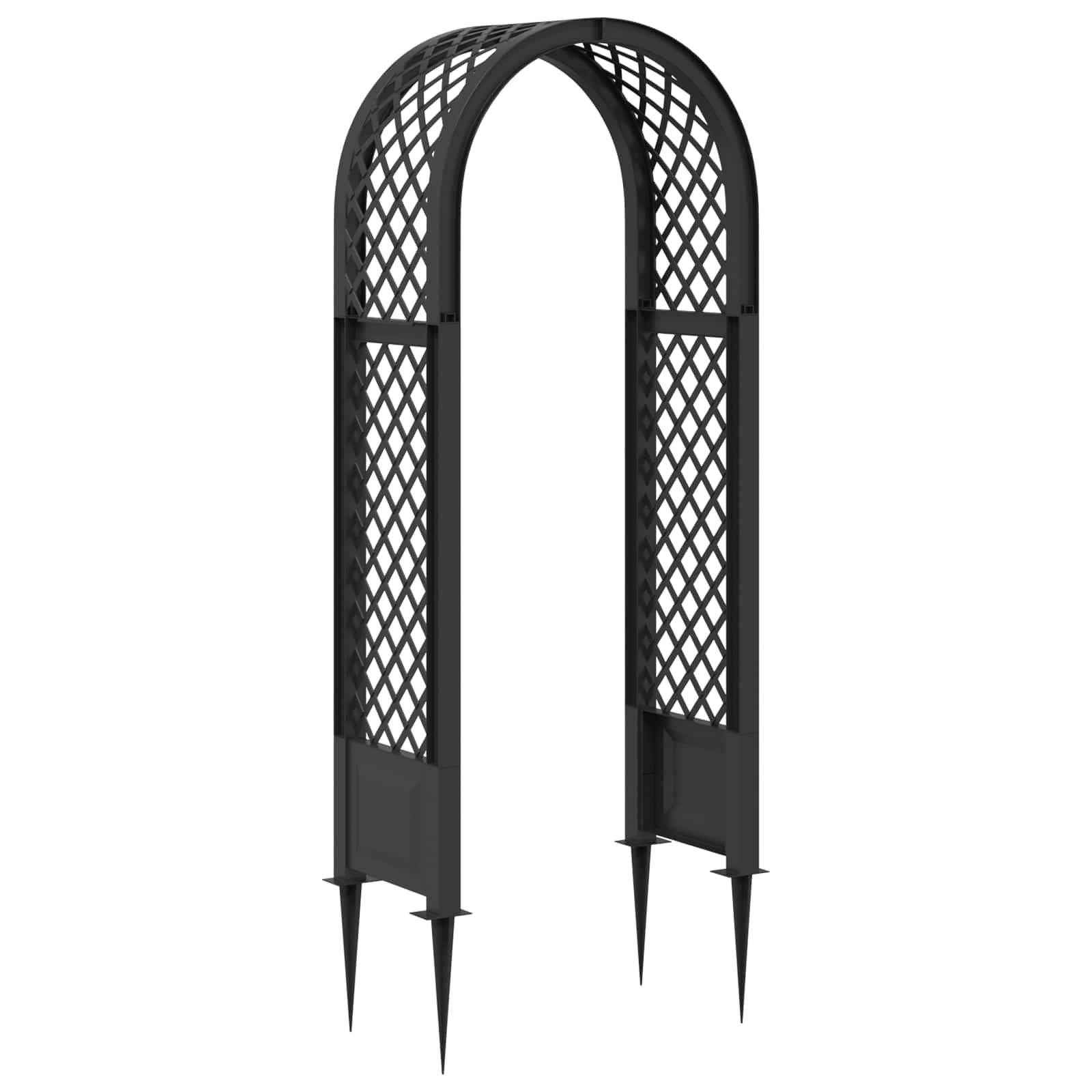 Walplus Polypropylene Rose Arch - Anthracite - 97 x 43 x 218 cm