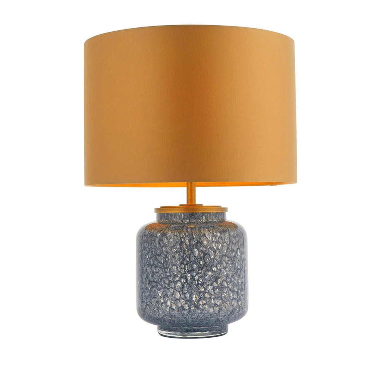 Loops Direct Cobalt Glass and Steel Table Lamp - Cobalt and Gold