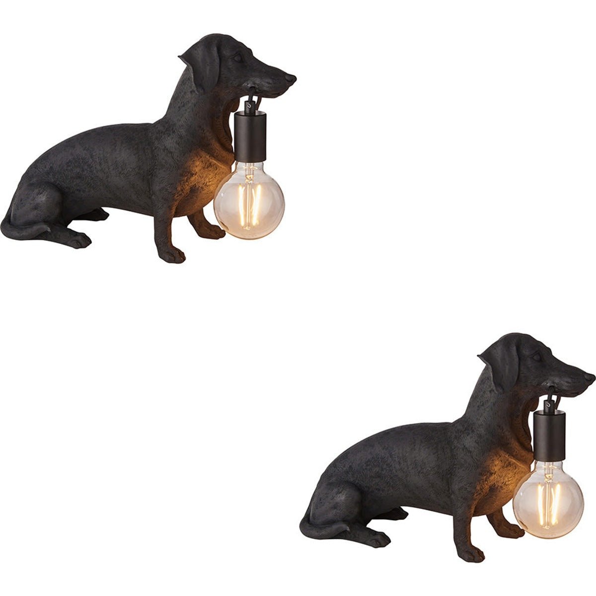 Loops Direct Pack of 2 LED E27 Steel Table Lamp - Matt Black