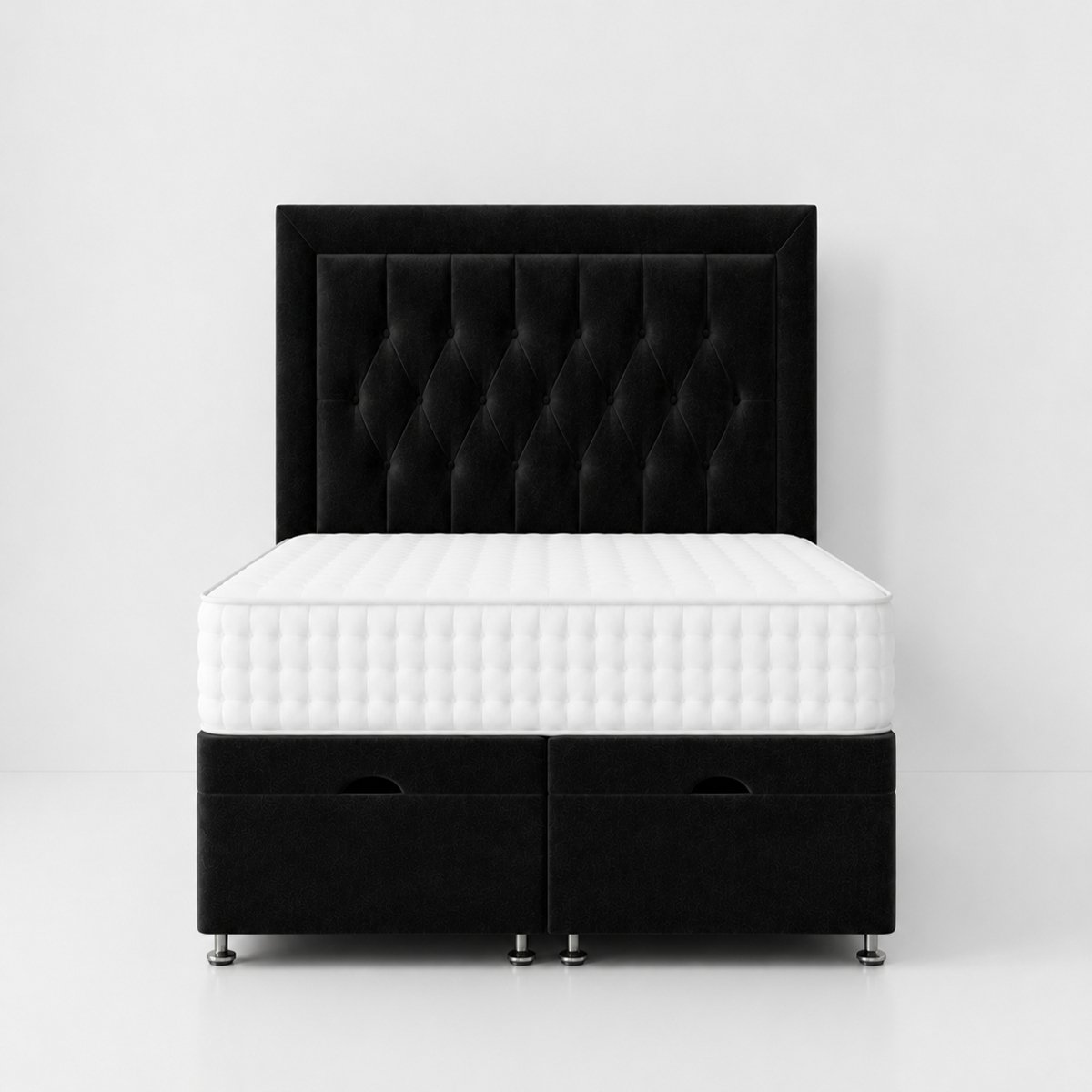 Comfy Deluxe Cassie 6ft Superking  End Lift Ottoman Bed Set - Black