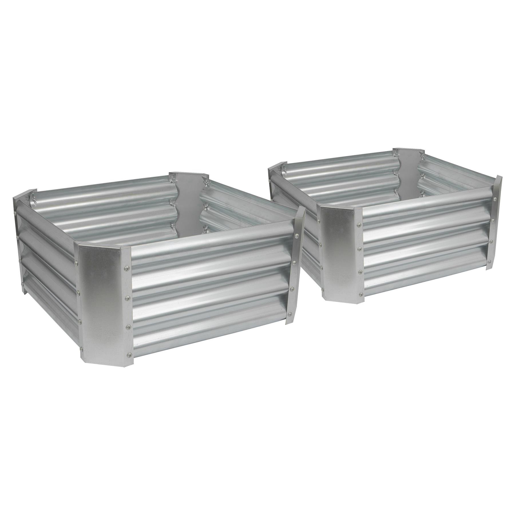 Harbour Housewares Square Raised Garden Beds 60cm x 60cm Pack of 2 - Silver