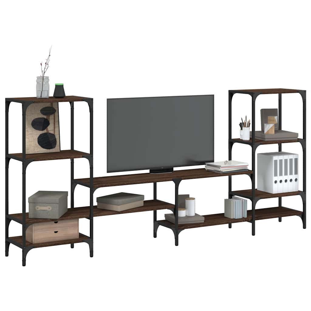 Walplus Engineered Wood TV Cabinet - Brown - 206.5 x 28.5 x 95 cm