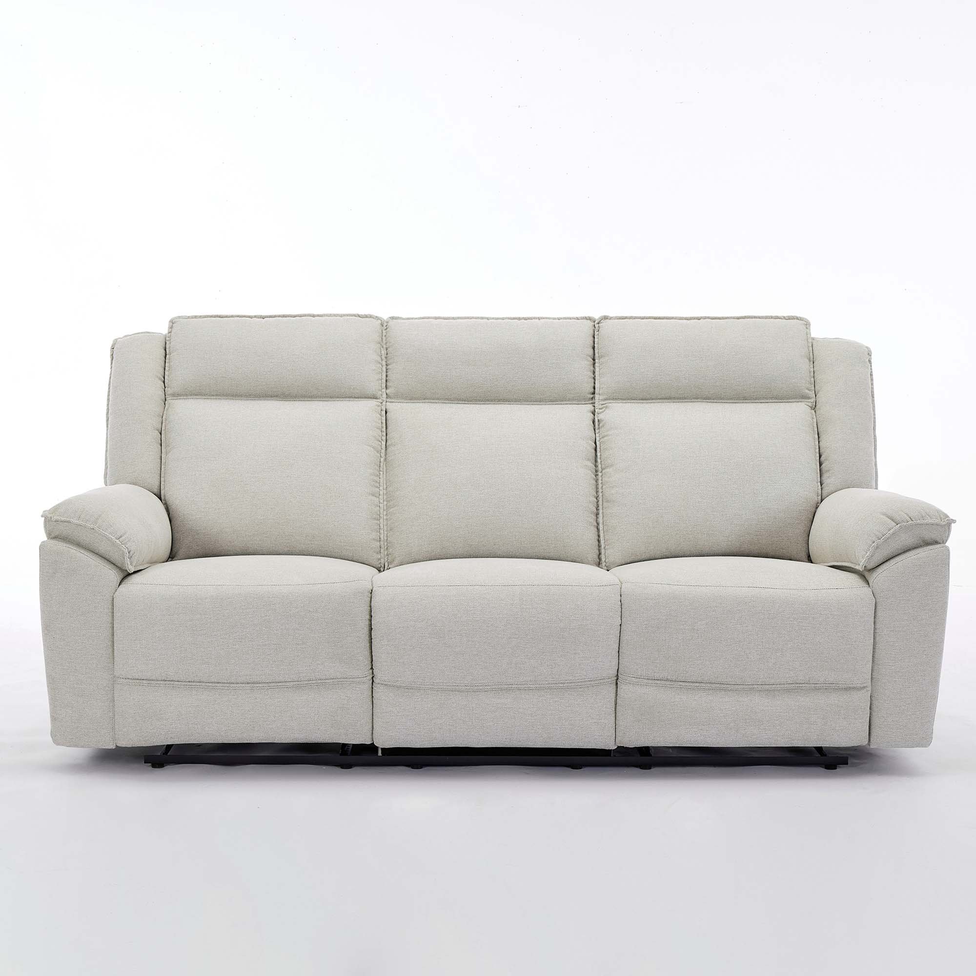Furniture Online Skye Electric Recliner 3 Seater Linen Sofa – Beige