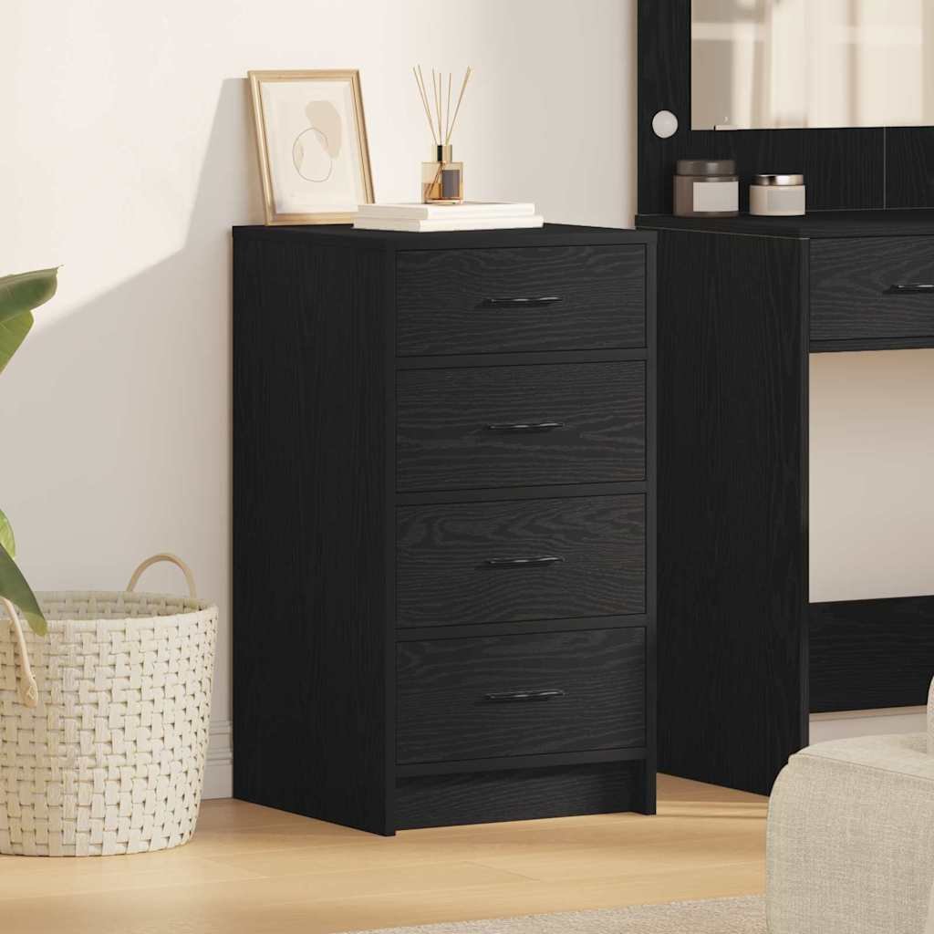 Walplus Engineered Wood Sideboard - Black Ash - 40 x 41 x 75 cm