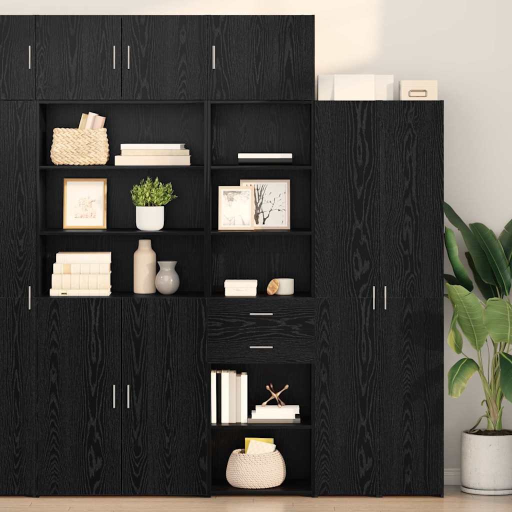 Walplus Engineered Wood Highboard - Black Ash - 50 x 42.5 x 225 cm