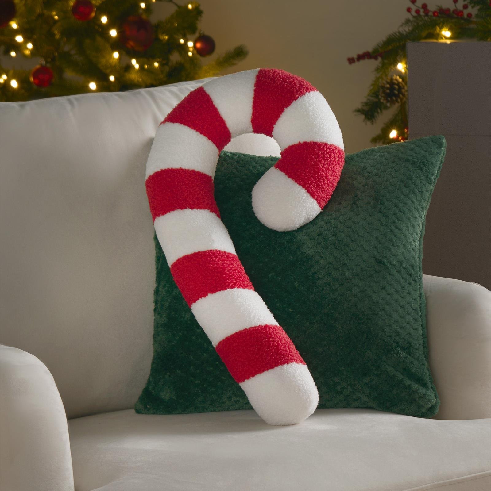 OHS Candycane Cushion - Red/White - 52 x 10 x 9cm