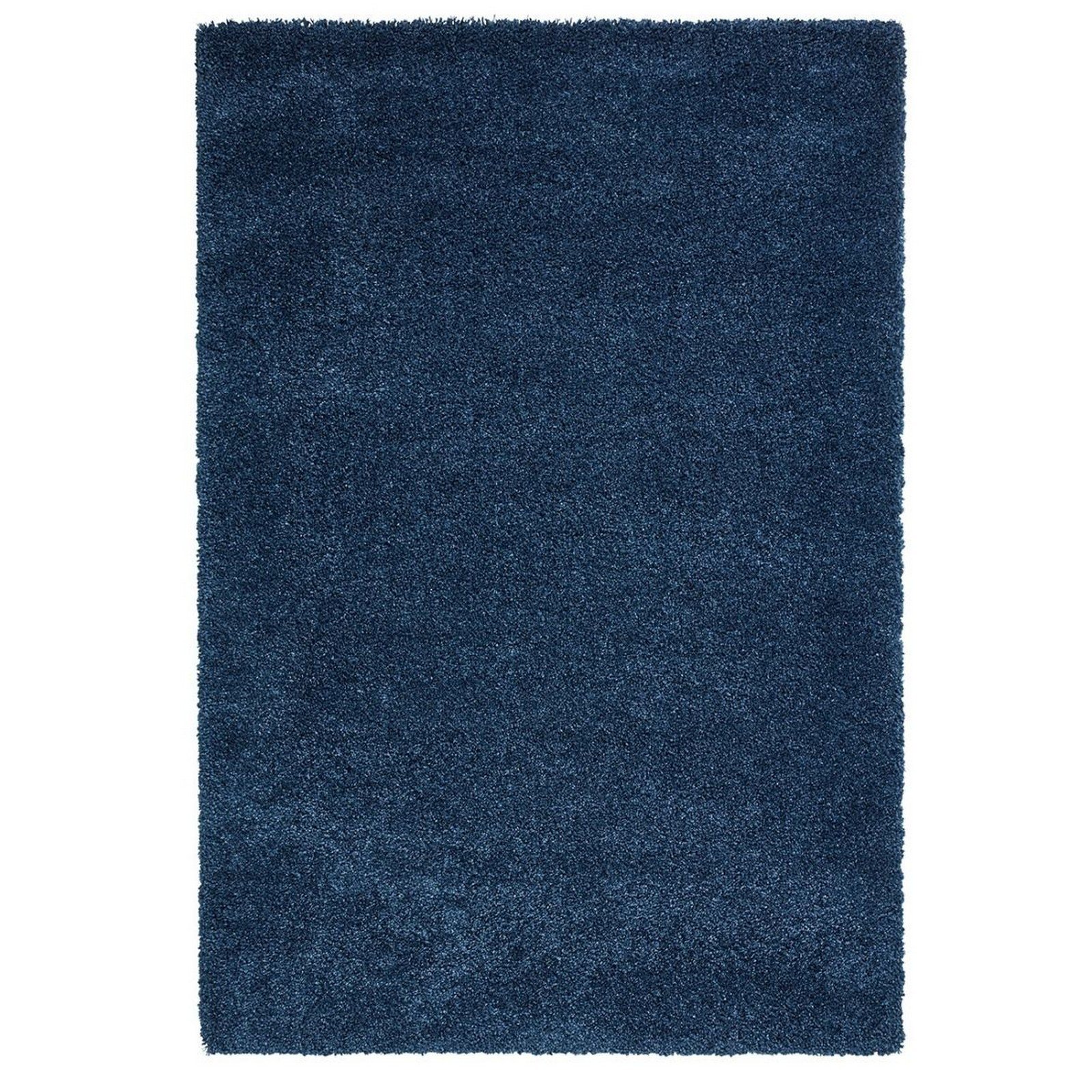 Mega Flooring Blue Shaggy Plain Rug - 70 x 140cm (Halfmoon)