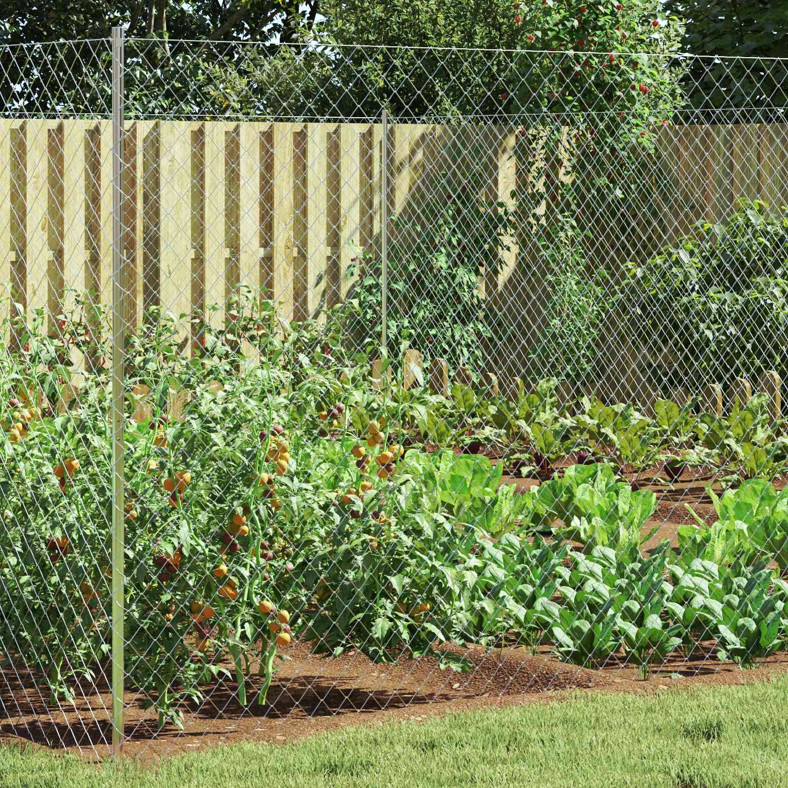 Walplus Glass Chain Link Fence - Galvanised - 200 x 1000 cm