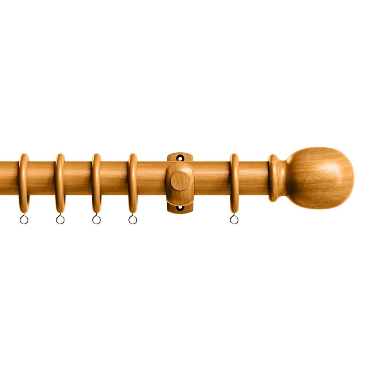 New Edge Blinds 28mm Antique Pine Classic Wooden Curtain Poles Set - 300cm