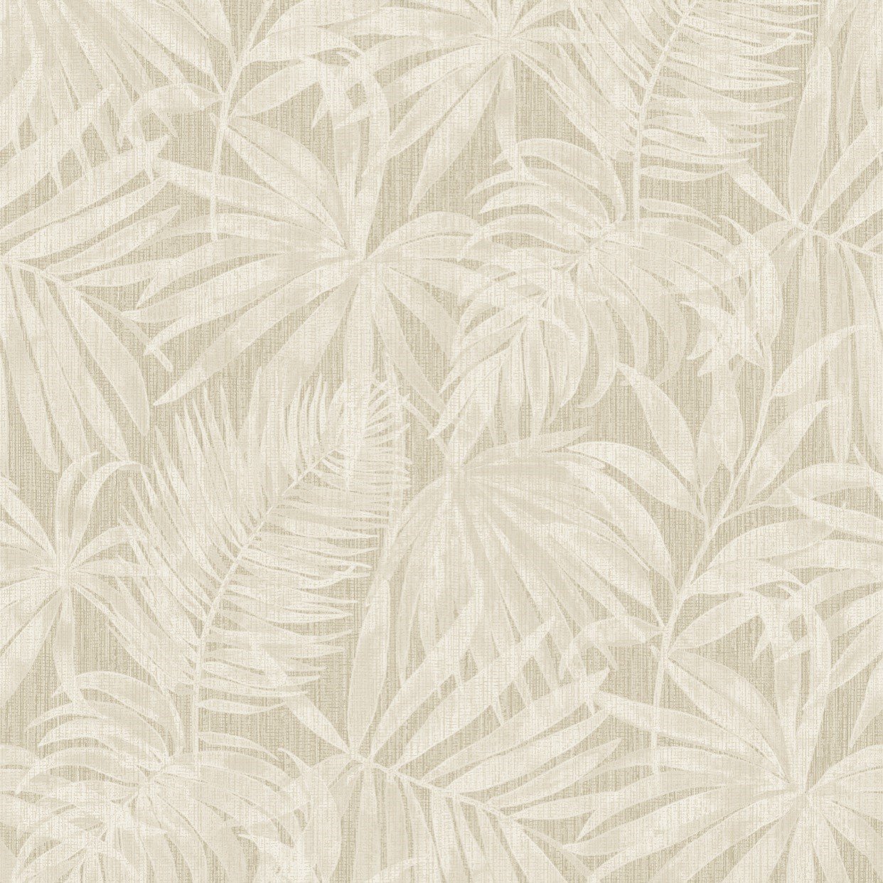 Grandeco Boutique Tropical Palm Leaf PVC-free Eco Wallpaper - Beige
