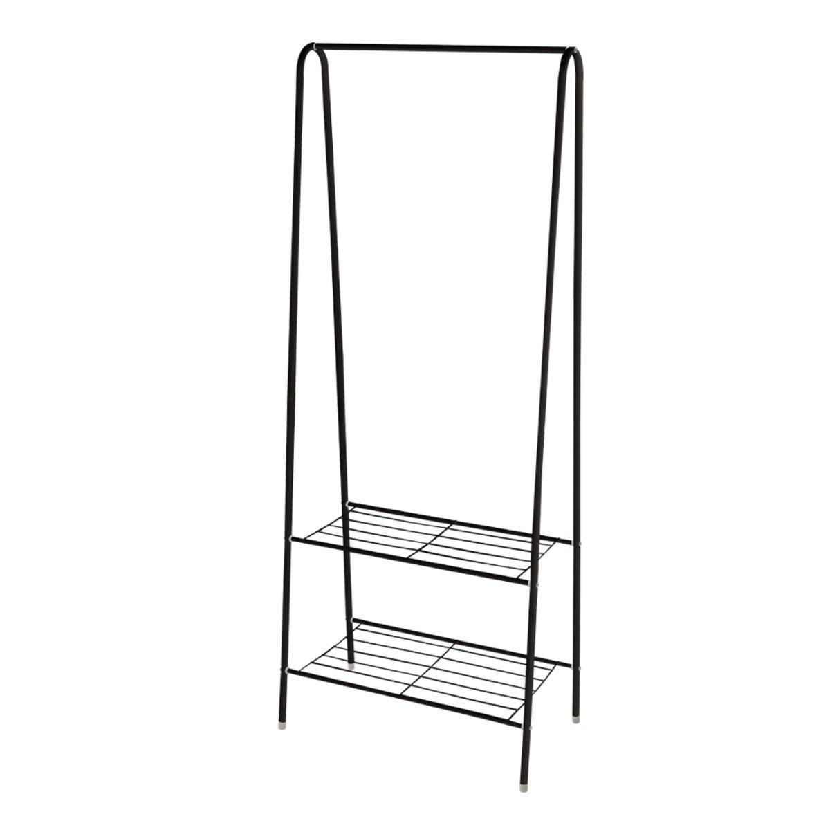 Living and Home 152cm Freestanding Clothes Rail with Shelves - Black/White