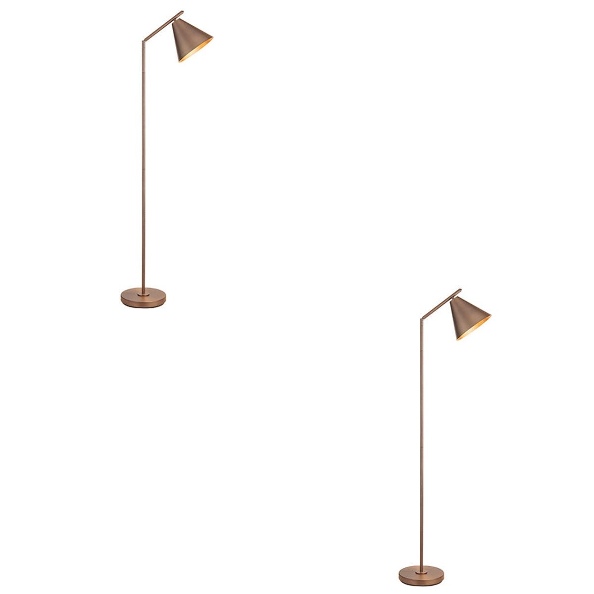 Loops Direct Pack of 2 Antique Bronze Floor Lamp - Brushed Antique Bronze